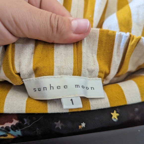 Sunhee Moon Linen Striped Faux wrap skirt 1 - Picture 4 of 4